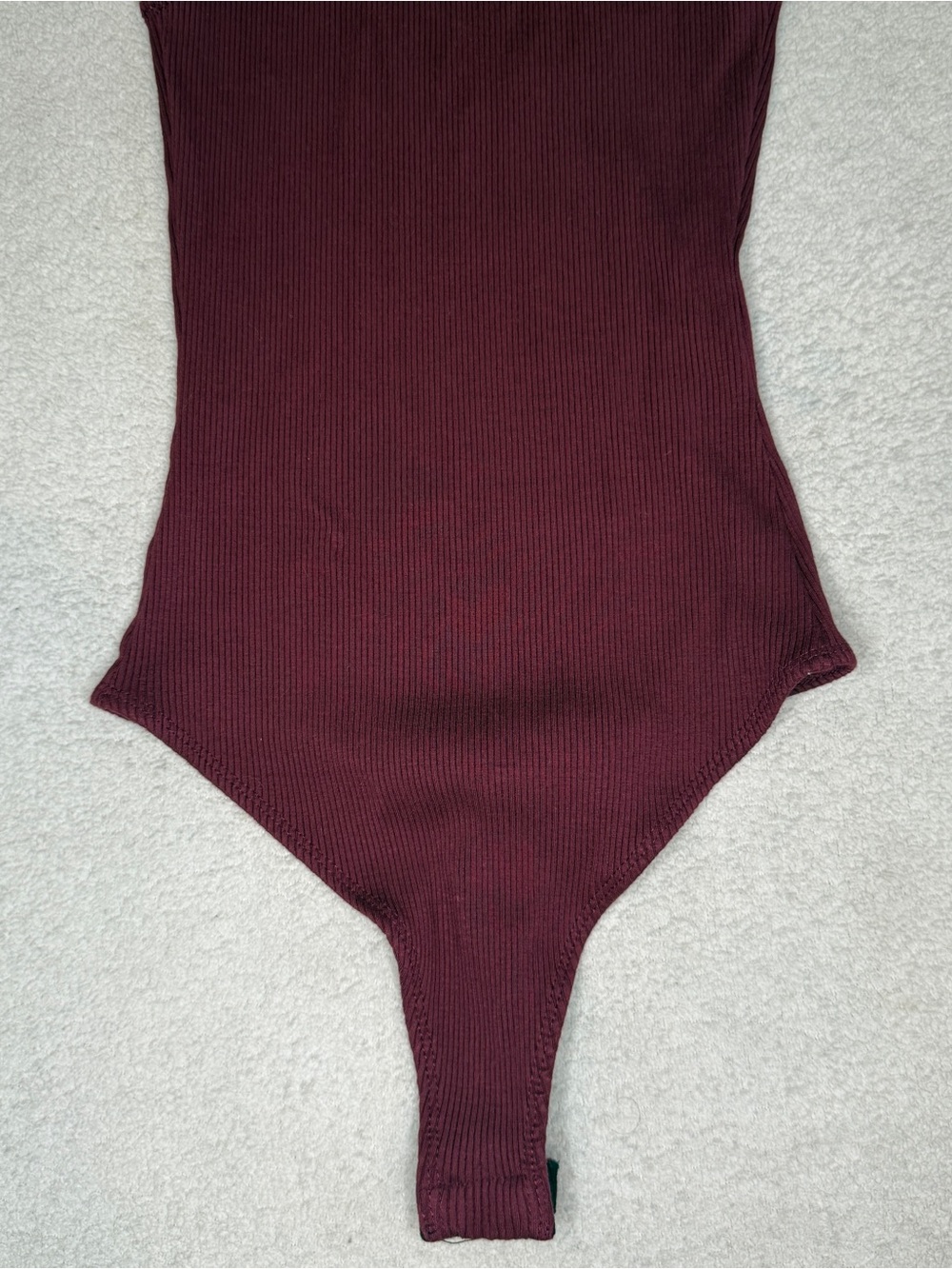 Lulus Womens Size XS Bodysuit Sleeveless Mock Neck Ribbed Burgundy Stretch - Picture 4 of 10